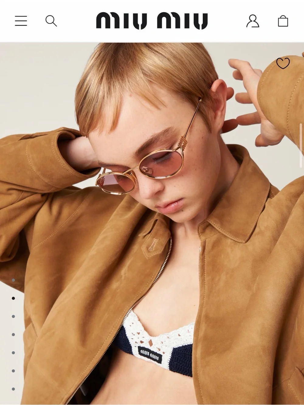 Miu Miu Gold Frame Oval Sunglasses with Pink Gradient Lenses